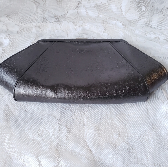 Zac Posen Metallic Gray Textured Crossbody Bag/Clutch. - Picture 4 of 14